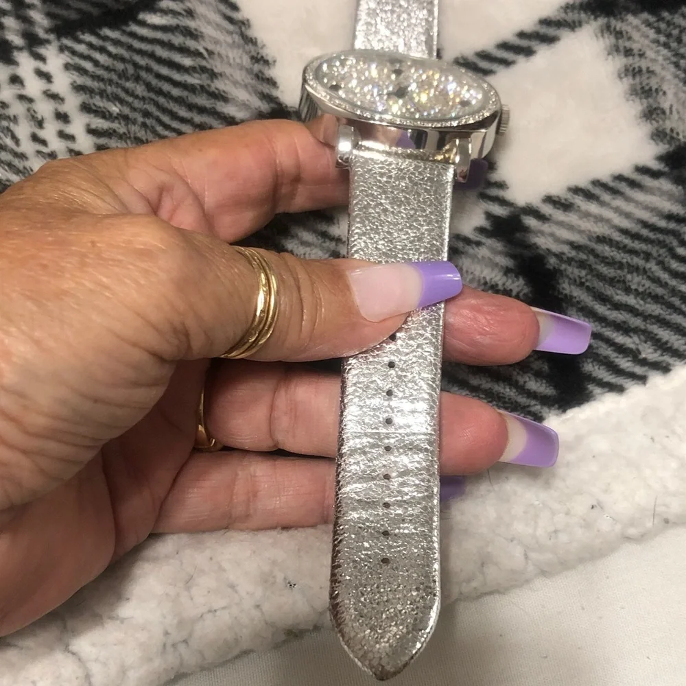 Gold Crystal-Accented Women’s Watch with Metallic Strap one $60 both $100 “NEW”